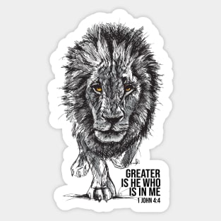 Greater Is He Who Is In Me 1 John 4:4 Sticker